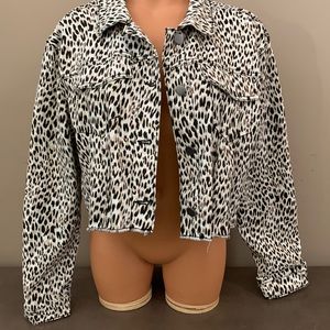 Candies Animal Print Cropped Jacket
